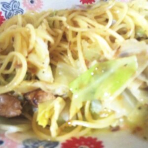 キャベツと鯖のパスタ